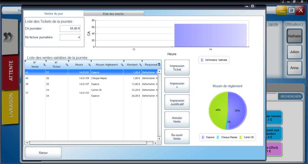 capture écran gestion